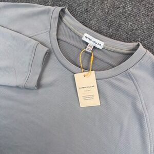 Peter Millar Men's 2XL Gray Gale Beaumont Performance Crewneck Pullover Stretch
